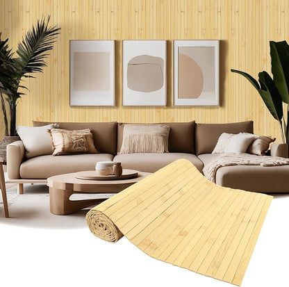 Natural Bamboo Wall Panel for Interior Wall Decor, Pole Wrap Wainscoting by EYAYEN