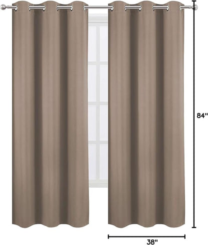 LEMOMO Cappuccino Thermal Blackout Curtains/38 x 84 Inch/Set of 2 Panels Room - Image 9