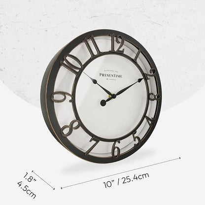 Presentime & Co 10" Farmhouse Series Wall Clock, Vintage Style, Retro Clock - Image 7