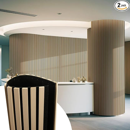 Art3d 2-Pack Acoustic Wood Slat Wall Panel by Art3d