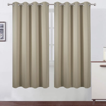 LEMOMO Beige Thermal Blackout Curtains/52 x 72 Inch/Set of 2 Panels Room by Lemomo