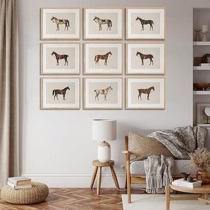 LOARTVE 9Pcs Vintage Horse Canvas Wall Art Posters, Farmhouse Horse Art Prints - Image 4