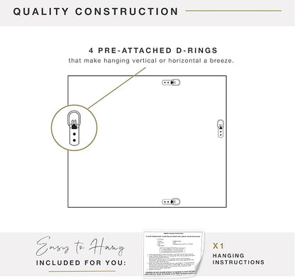 MCS 28x34 Large Wall Mirror, Brushed Black Frame & Beveled Detail Mirror - Image 4