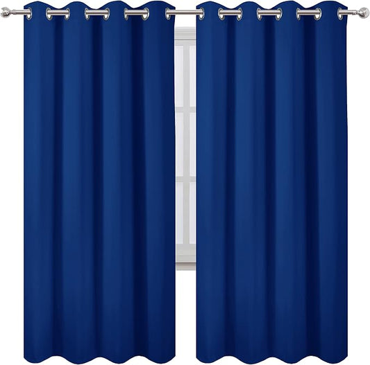 LEMOMO Blackout Curtains 52 x 72 inch/Royal Blue Curtains Set of 2 - Image 2