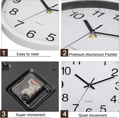 Inbagi 8 Pcs Wall Clock Large Silent Battery Operated Wall Clocks Modern Non - Image 2