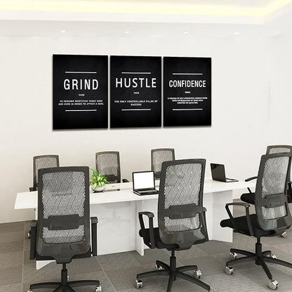 KAWAHONE Motivational Success Canvas Wall Art, Grind Hustle Confidence Wall - Image 4