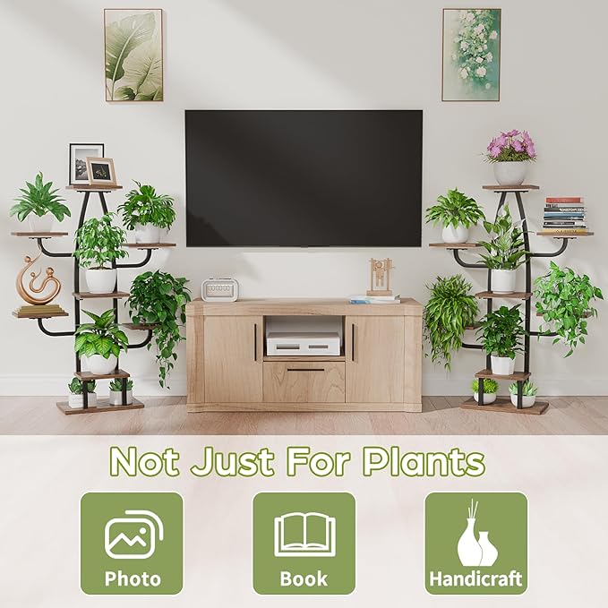 Indoor Plant Stand with Grow Light - 8 Tier Plant Shelf indoor, 43" Corner Stand with Multiple Tiers, Cactus Flower Holder for Living Room, Patio, Hallway
