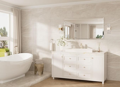 TokeShimi 48x24 Beveled Frameless Bathroom Mirror Decorative, Bathroom Vanity - Image 3