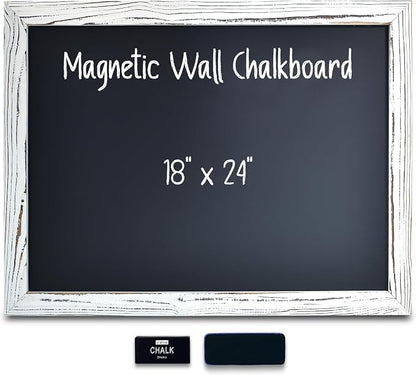 Better Office Products Magnetic Wall Chalkboard, Large Size 18" x 24", Rustic by BetterOfficeProducts