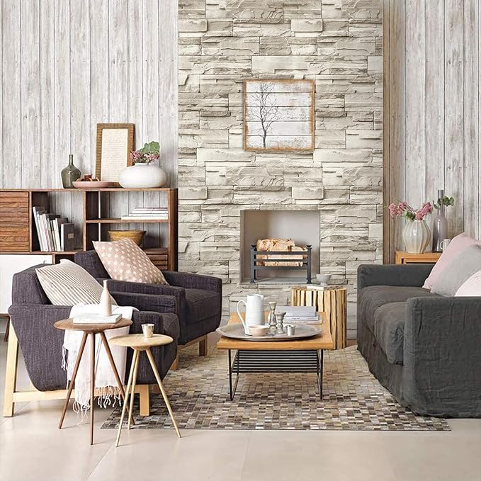 Jeweluck Stone Wallpaper Peel and Stick Brick Wallpaper 17.7”×196.8” Brick - Image 4