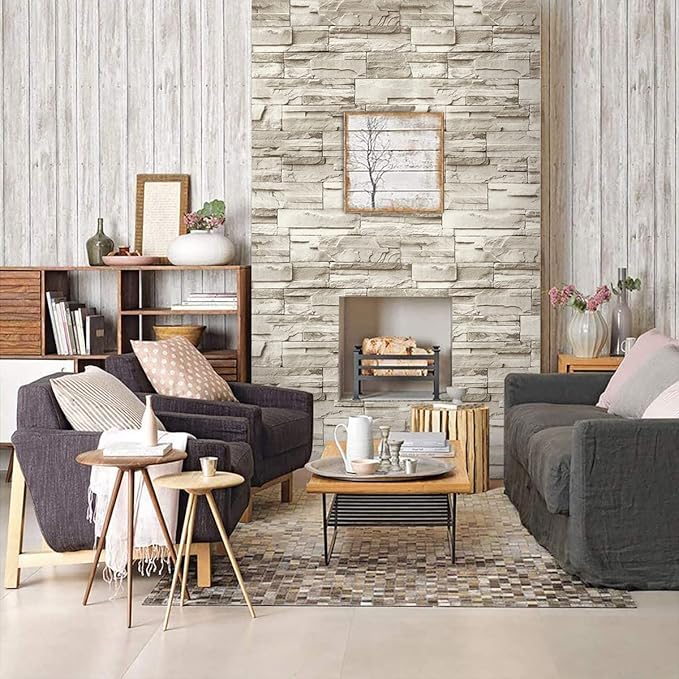 Jeweluck Stone Wallpaper Peel and Stick Brick Wallpaper 17.7”×236.2” Brick - Image 4
