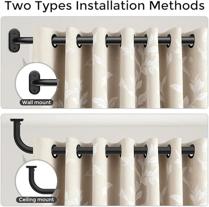Curtain Rods 32-46 Inch, 1 Inch Adjustable Heavy Duty Room Darkening Window - Image 4