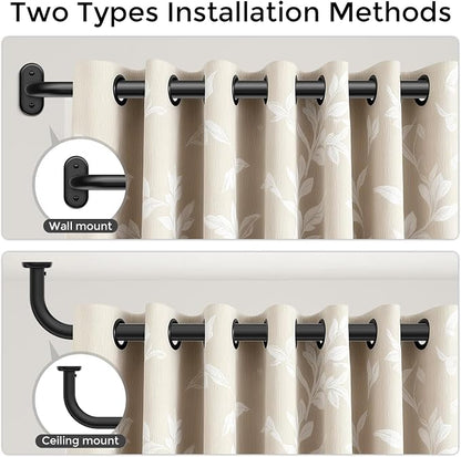 Curtain Rods 32-46 Inch, 1 Inch Adjustable Heavy Duty Room Darkening Window - Image 4