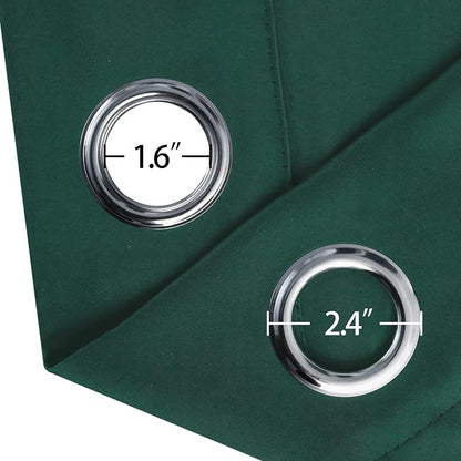 LEMOMO Blackout Curtains 52 x 90 Inch Long Dark Green Curtains Set of 2 Panels - Image 5
