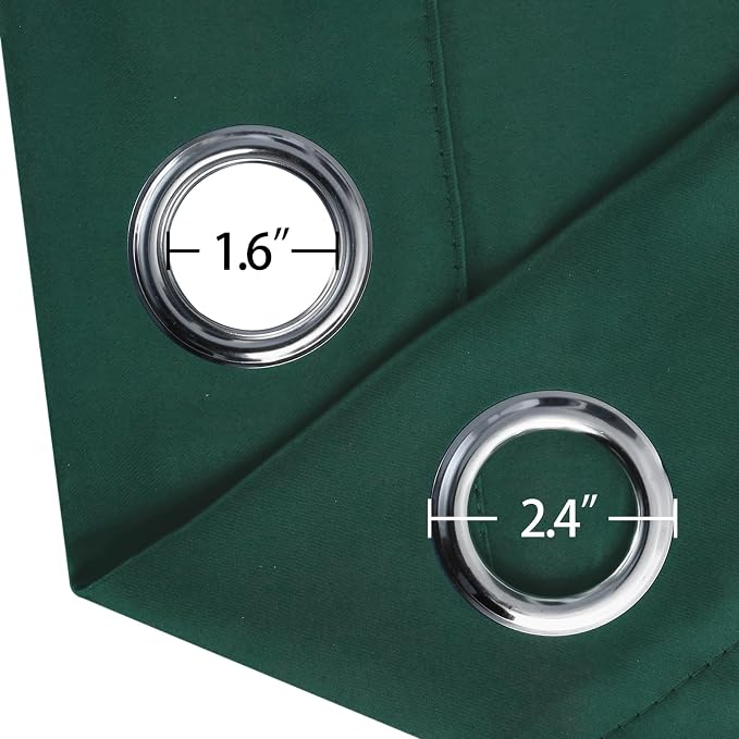 LEMOMO Blackout Curtains 66 x 72 Inch Long Dark Green Curtains Set of 2 Panels - Image 5