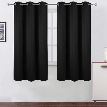 LEMOMO Black Thermal Blackout Curtains/38 x 63 Inch/Set of 2 Panels Room by Lemomo
