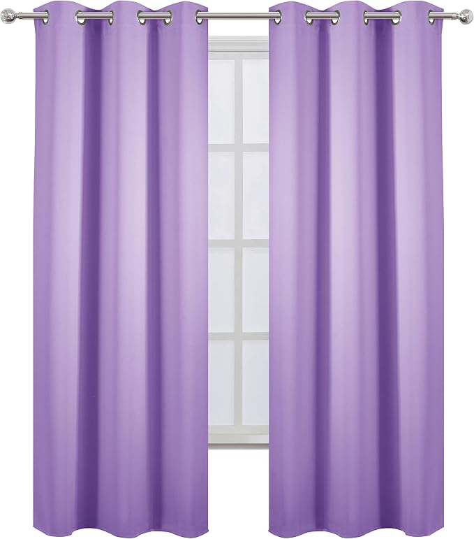 LEMOMO Blackout Curtains 38 x 84 inch/Lavender Curtains Set of 2 Panels/Thermal - Image 2
