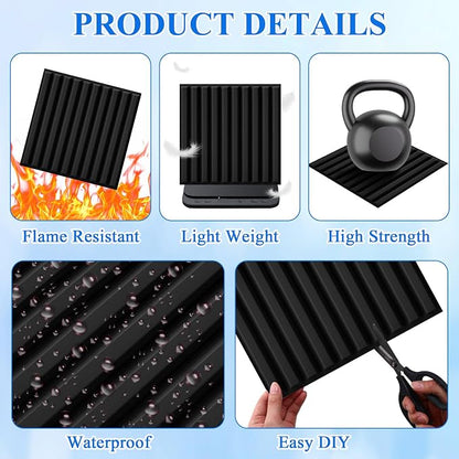 Nuanchu 120 Pcs 3D Slat Wall Panels, Paintable Waterproof Textured Tiles - Image 3