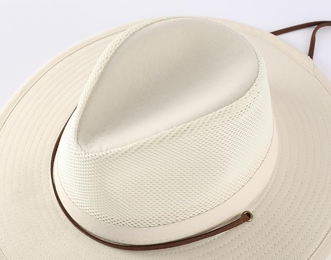 Home Prefer Cotton Summer Fedora Hat Wide Brim Sun Hats for Men Women UPF 50+ Sun Protection Cap for Fishing Hiking
