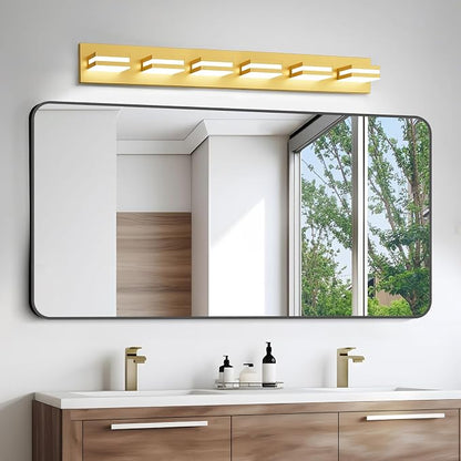 IZORRO LED Modern Bathroom Lights Fixtures, Brushed Glod Acrylic Wall Lighting - Image 6