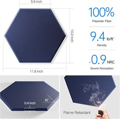 18 Pack Self-Adhesive Acoustic Panels 12" X 10" X 0.4" - Image 3