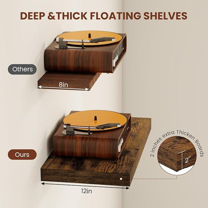 Vivelove 12" Deep Floating Shelves 47.2" Long, Wall Shelves - Image 4