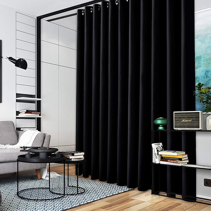 RYB HOME Blackout Room Divider Curtains Thermal Insulated Energy Efficiency - Image 3
