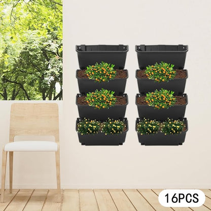 Vertical Wall Planter with 16 Pots, Hanging Garden Plant Flowerpot Holder - Image 8