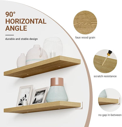 Heimlove Floating Shelves for Wall Set of 2, 9.3" Deep Wall Shelves, 39.4" W x - Image 4