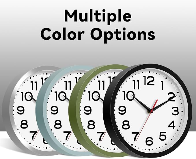 Roymnie Wall Clock Silent Non-Ticking Modern Clock Battery Operated 8 Inch - Image 2