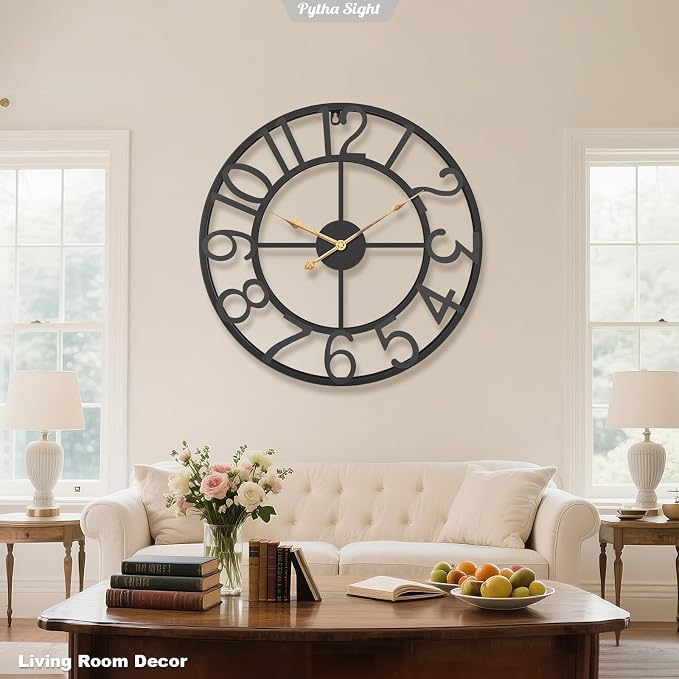 Pytha Sight 30 Inch Extra Large Giant Wall Clock, Oversized Round Silent - Image 5