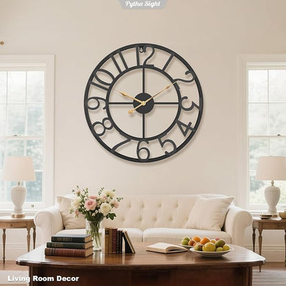 Pytha Sight 24 Inch Large Oversized Farmhouse Modern Decorative Wall Clock - Image 4