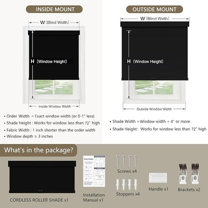 SUNOFF Cordless Blackout Roller Shades Blinds - Image 2