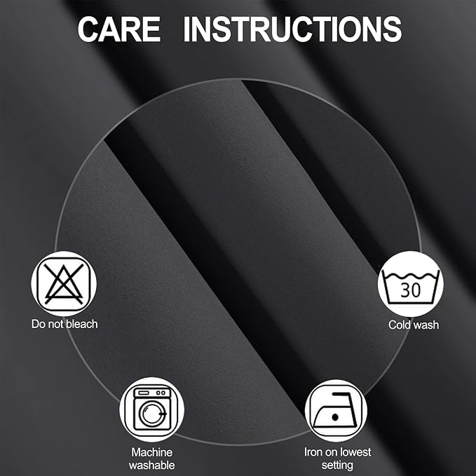 LEMOMO Dark Grey Thermal Blackout Curtains/52 x 54 Inch/Set of 2 Panels Room - Image 4