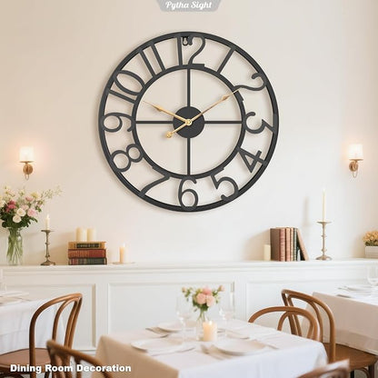 Pytha Sight Large Wall Clock for Lving Room, 16 Inch Modern Industrial - Image 7