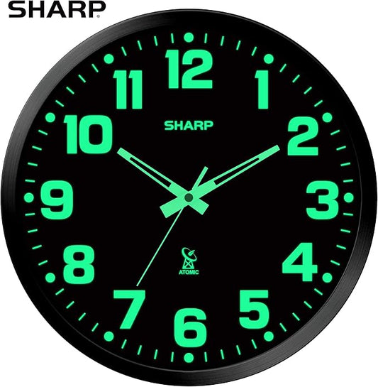 Sharp Glow in the Dark Atomic Analog Wall Clock - Image 2