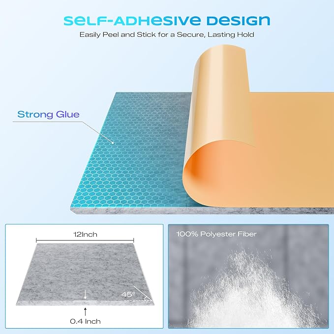 22 Pack Self Adhesive Acoustic Panels, Soundproof Wall Panels - Image 2
