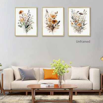 Bwodke Wildflower Poster Watercolor Botanical Floral Wall Art Colorful Canvas - Image 5