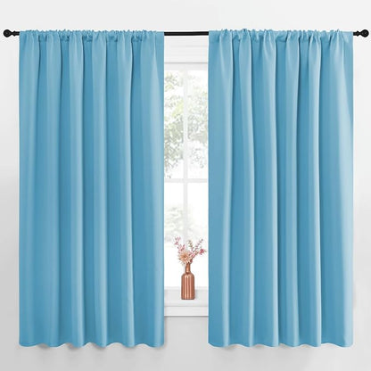 NICETOWN Blackout Curtains for Bedroom, Teal Blue, 1 Pair, 62 by 63-inch by NICETOWN