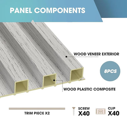 OUZUGIE WPC Acoustic Slat Wall Paneling, Living Room, TV Background, Study Room - Image 4