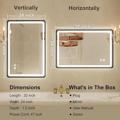 24x32 Inch LED Bathroom Mirror - Image 7
