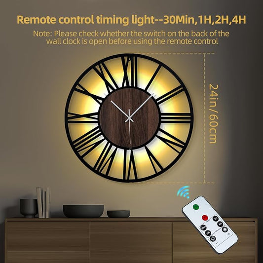 LEIKE 24'' Lighted Wall Clock - Image 2