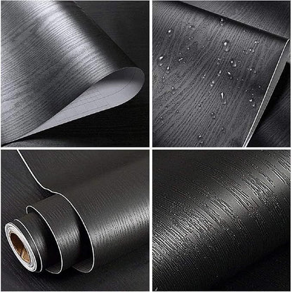practicalWs Black Wood Contact Paper 23.6'' x 236.2'' Peel and Stick Wood - Image 4