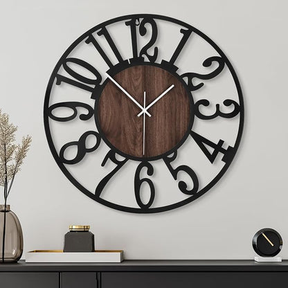 24'' Silent Wall Clock with Night Light, Glow in The Dark Decorative Wall Clock - Image 6