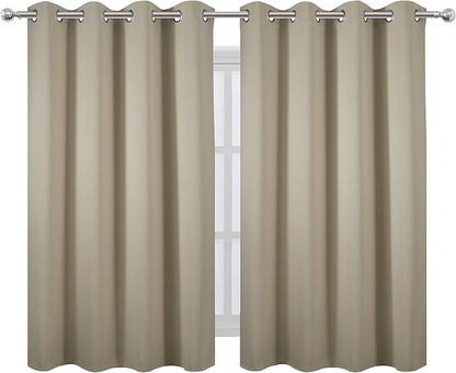 LEMOMO Beige Thermal Blackout Curtains/52 x 54 Inch/Set of 2 Panels Room - Image 2