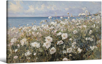 Nature Landscape Wall Art Coastal Wildflower Poster 16X24 inch Framed French by rumlud