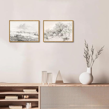 OIQArtOIQ Vintage Landscape Canvas Wall Art Framed Natural Scenery Painting - Image 6