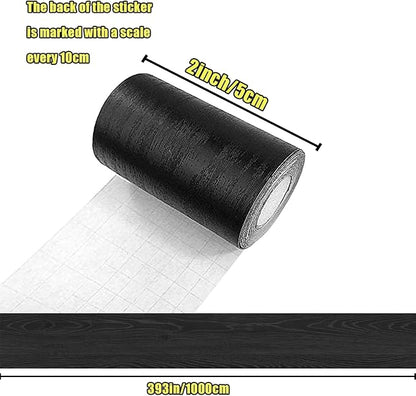Teemall 10M Black Wood Grain Removable PVC Waterproof Border Wall Decor - Image 5