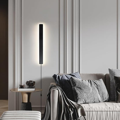 KELUOLY Modern Plug in Wall Sconces, 23.6 inch Frosted Black LED Long Wall - Image 2