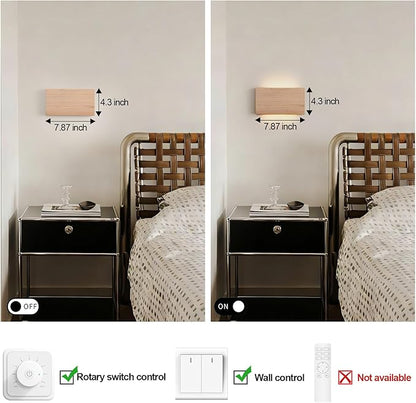 Wood Wall Sconce Indoor Wall Lights Hardwired 2 Pack Up and Down Wall Mount - Image 6